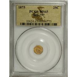 1875 25C Indian Octagonal 25 Cents, BG-797, Low R.4,