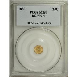 1880 25C Indian Octagonal 25 Cents, BG-799Y, High R.