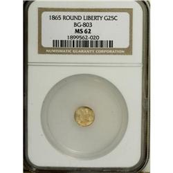 1865 25C Liberty Round 25 Cents, BG-803, High R.5, M