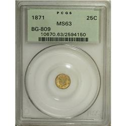 1871 25C Liberty Round 25 Cents, BG-809, Low R.4, MS