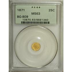 1871 25C Liberty Round 25 Cents, BG-809, Low R.4, MS