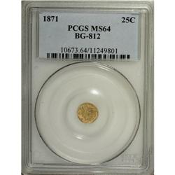 1871 25C Liberty Round 25 Cents, BG-812, Low R.5, MS