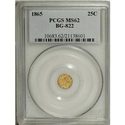 1865 25C Liberty Round 25 Cents, BG-822, R.4, MS62 P