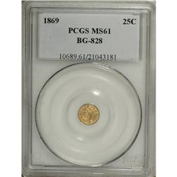 1869 25C Liberty Round 25 Cents, BG-828, High R.4, M