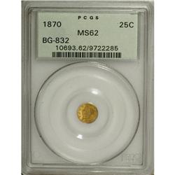 1870 25C Liberty Round 25 Cents, BG-832, Low R.6, MS