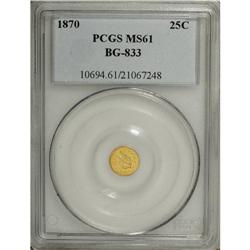 1870 25C Liberty Round 25 Cents, BG-833, Low R.6, MS