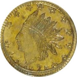 1875 25C Indian Round 25 Cents, BG-847, R.4, MS64 PCGS