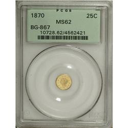 1870 25C Goofy Head Round 25 Cents, BG-867, R.4, MS6