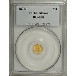 1872/1 25C Indian Round 25 Cents, BG-870, R.3, MS64