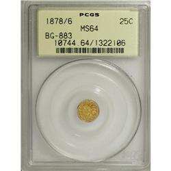 1878/6 25C Indian Round 25 Cents, BG-883, High R.4,