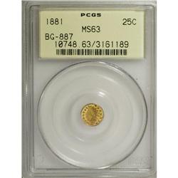 1881 25C Indian Round 25 Cents, BG-887, R.3, MS63 PC