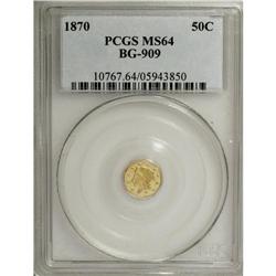 1870 50C Liberty Octagonal 50 Cents, BG-909, R.6, MS