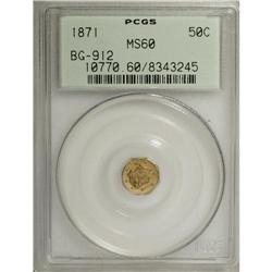 1871 50C Liberty Octagonal 50 Cents, BG-912, R.3, MS