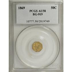1869 50C Liberty Octagonal 50 Cents, BG-919, R.4, AU