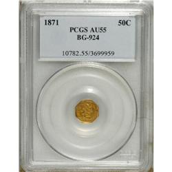 1871 50C Liberty Octagonal 50 Cents, BG-924, R.3, AU