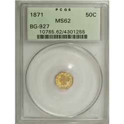 1871 50C Liberty Octagonal 50 Cents, BG-927, Low R.5