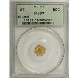 1874 50C Liberty Octagonal 50 Cents, BG-930, R.5, MS