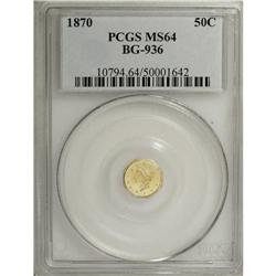 1870 50C Goofy Head Octagonal 50 Cents, BG-936, Low