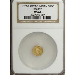 1872/1 50C Indian Octagonal 50 Cents, BG-937, High R