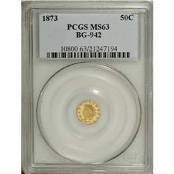 1873 50C Indian Octagonal 50 Cents, BG-942, Low R.5,