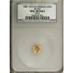 1881 50C Indian Octagonal 50 Cents, BG-956, High R.4