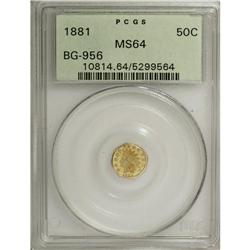 1881 50C Indian Octagonal 50 Cents, BG-956, High R.4