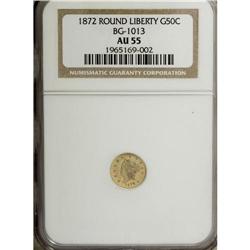 1872 50C Liberty Round 50 Cents, BG-1013, Low R.6, A