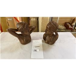 PAIR OF CAST BUSTS