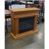 Image 1 : OAK FIREPLACE MANTLE WITH ELECTRIC FIREPLACE
