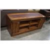 Image 1 : LEATHER TOP MEDIA CABINET