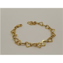 Sterling Silver .925 Interlocking hearts 7.25” bracelet 5.5g