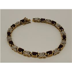 Sterling Silver .925 Amber colored stones hugs and kisses 7.5” bracelet 16.5g