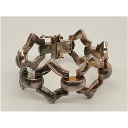 Sterling Silver .925Hexagon shape 7.25” bracelet 42.1g