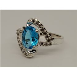 Sterling Silver .925 Ring blue stone 3.6g size