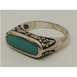 Sterling Silver .925 Ring blue stone 6.4g size