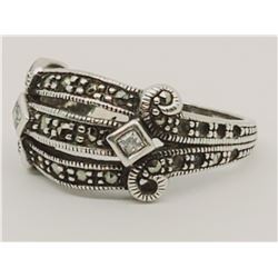 Sterling Silver .925 Ring clear stone 5.6g size