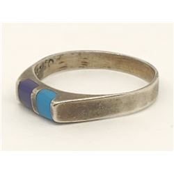 Sterling Silver .925 Ring blue stones 2.5g size