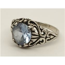 Sterling Silver .925 Ring blue stone 3.9g size