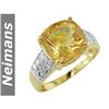 Image 1 : Gem Quality 5.50 ct Citrine & VS Diamond Ring 14kt Gold