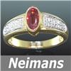 Image 1 : Vintage Certified 4.75 ct Ruby & Diamond Ring 14kt Gold