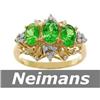 Image 1 : Vintage 2.25 ct Tsavorite & Diamond Ring 14kt Gold USGL