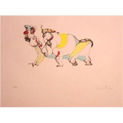 LEONOR FINI Hand colored Etching French