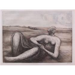 HENRY MOORE H.Signed Litho British