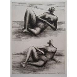 HENRY MOORE H.Signed Litho British