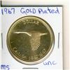 Image 1 : 1967 Dollar Coin Gold Plated /  MS Strike /Uncirculated