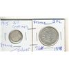 Image 1 : 1915 20 Centimes and 1898 2 FC SILVER Coins