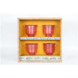 Glass Glazed Poetry Cups, Qianlong-Nianzhi Mark