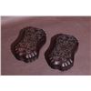 Image 2 : Pair of Rosewood Floral Pattern Lidded Boxes
