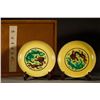 Image 2 : Pair of Yellow Glazed Dragon Pattern Plates