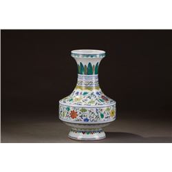 Clashing Color Floral Pattern Vase